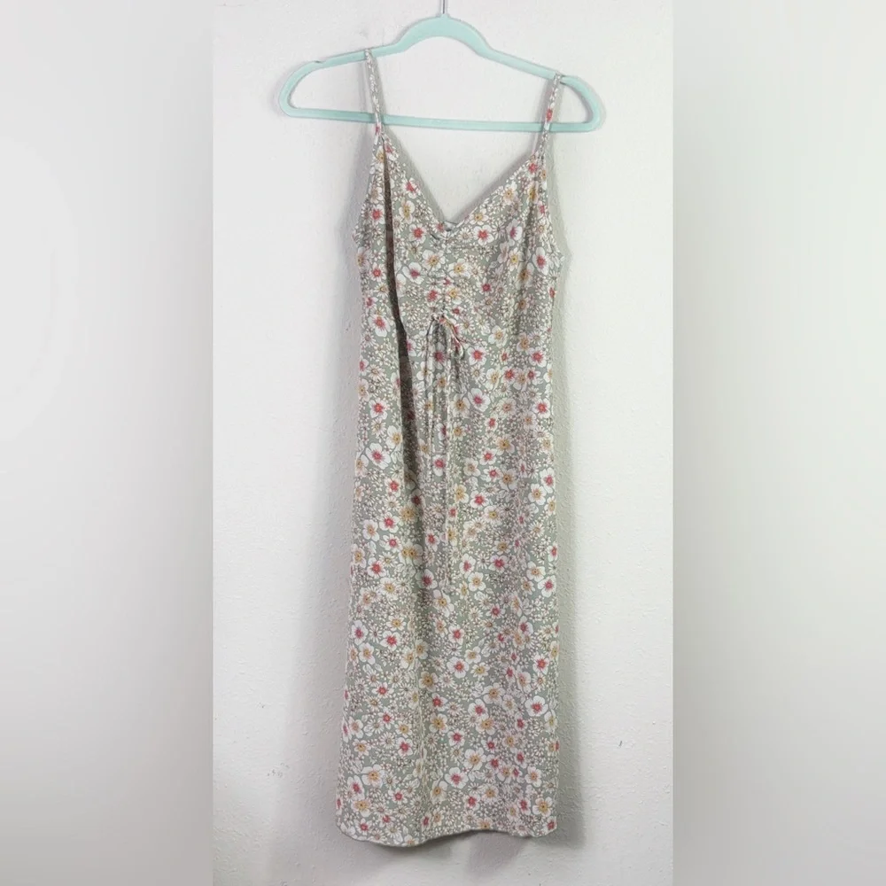 See You Monday Daisy Floral Midi Dress Pistachio Green size Medium